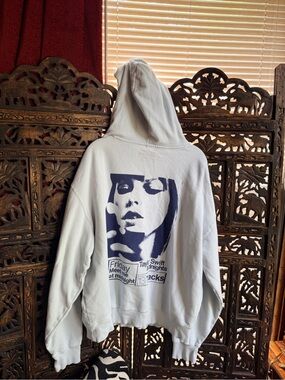 Taylor Swift Midnights Hoodie Album Merch Light Blue L